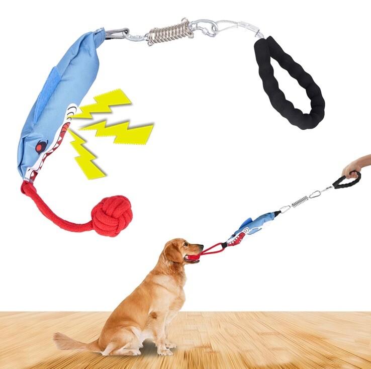 Dog tug of war Toy with Handle, Dog Toy with Squeak, Interactive tug of war Toy