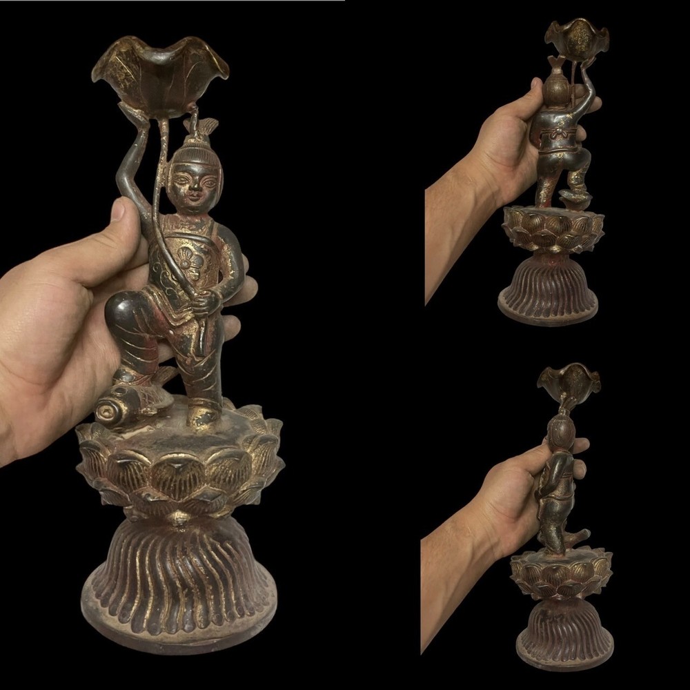 Antique Greek Bronze Warrior Statue Ancient Sculpture Collectible Art