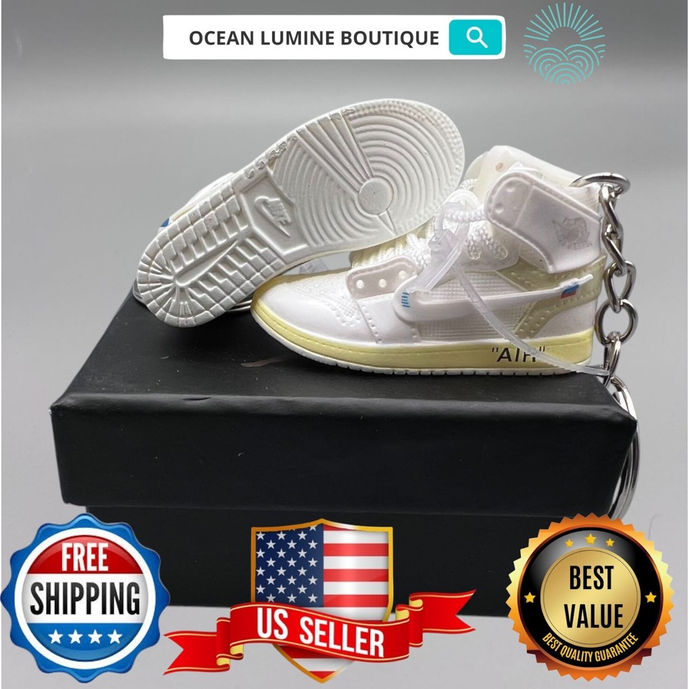 Air Jordan 3D Mini Sneaker Keychain, Basketball Sneaker Collectible, Box Options