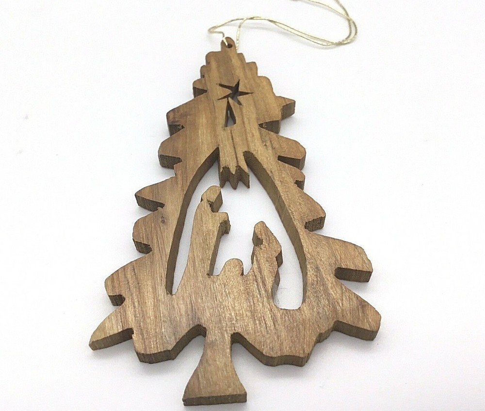 Olivewood Nativity Ornament from Bethlehem Holy Land Market
