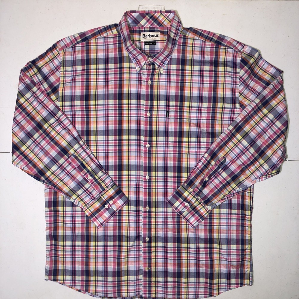 Barbour Douglas Regular Fit Oxford Shirt Men US XL  Long Sleeve EUC