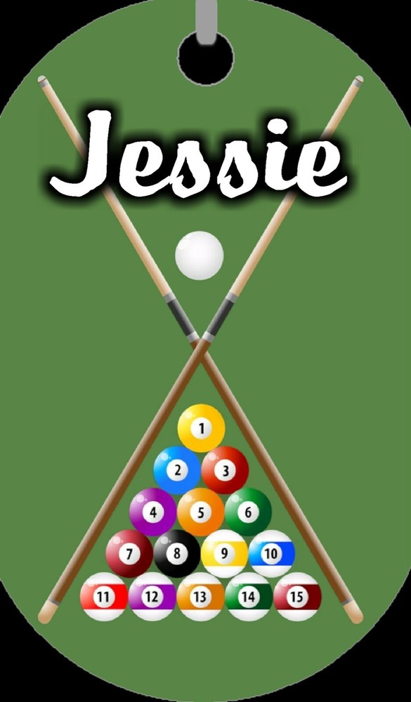 Custom Photo Dog Tag Necklace - Personalized Pool Billiards Design - High Quality-image