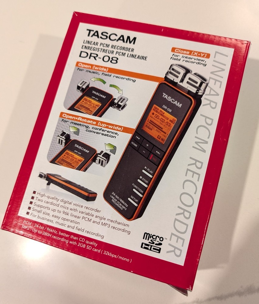 Tascam DR-08 Compact Recorder Music Bands Interviews Tested Working Excellent