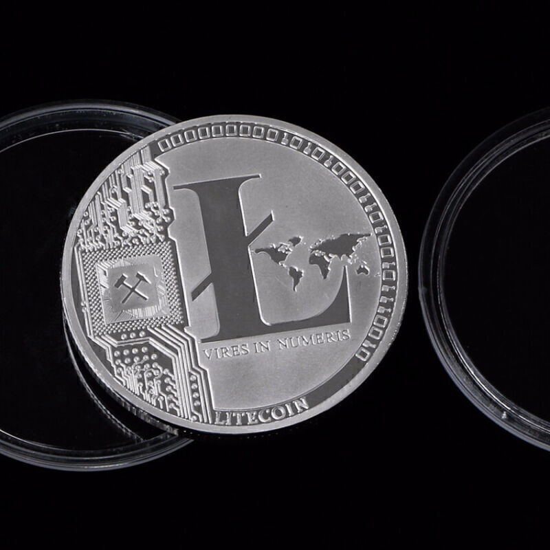 Litecoin Cryptocurrency Commemorative Coin Collector Currency LTC Silver Plated-image
