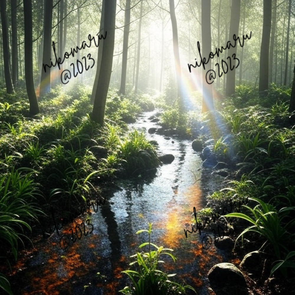 Digital Forest Art Glass Desktop Wallpaper Background Image-image