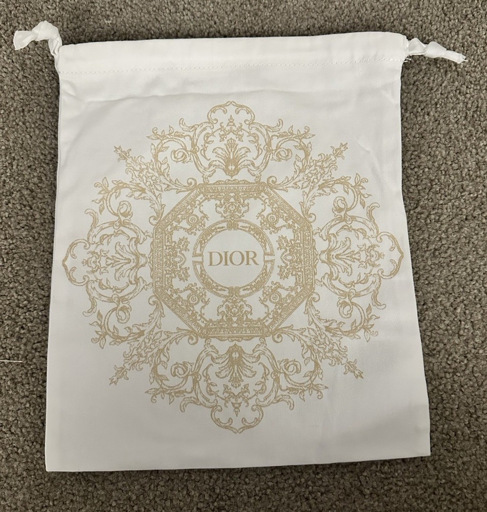 Dior White Cotton Drawstring Bag Novelty 2023 Collection