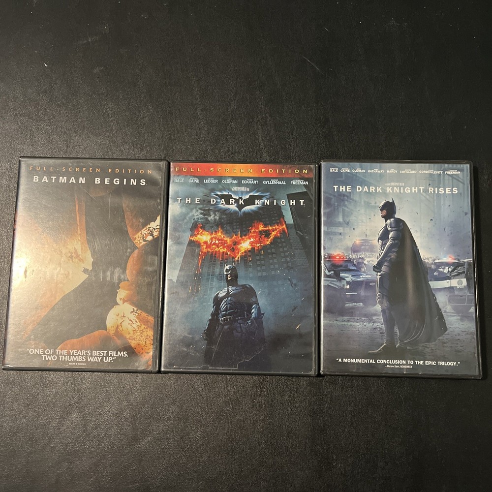 Dark Knight Trilogy 3-DVD Set Batman Begins Dark Knight Rises