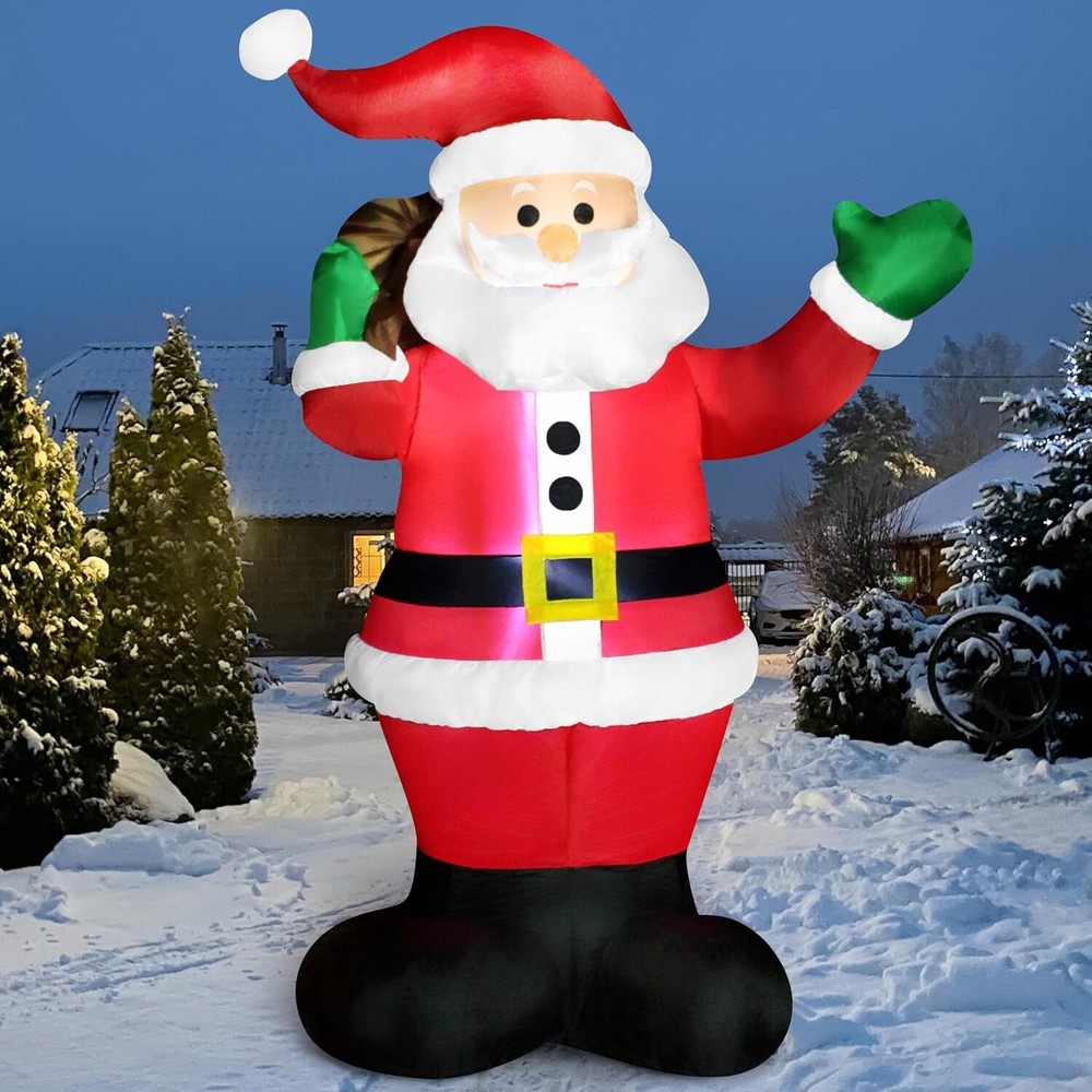 6 FT Christmas Inflatables Santa Claus Christmas Inflatables Built-in LED Lights