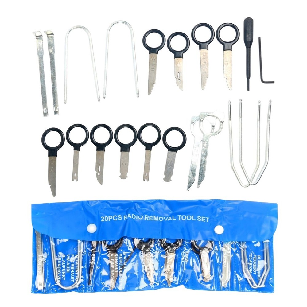 20Pcs Car Stereo Removal Kit CD Player Radio Key Tool for Benz BMW VW Audi Ford