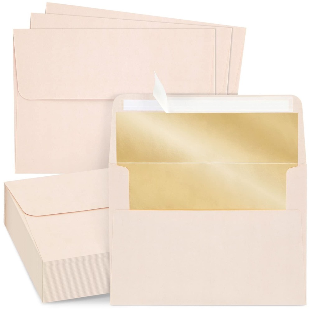 Best Paper Greetings 50 Pack Blush Pink 5x7 Envelopes for Invitations, Weddin...