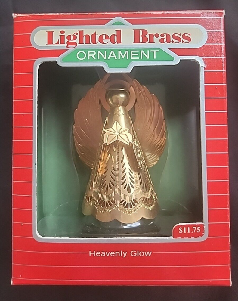 Hallmark 1988 Heavenly Glow Lighted Brass Keepsake Magic Christmas Ornament
