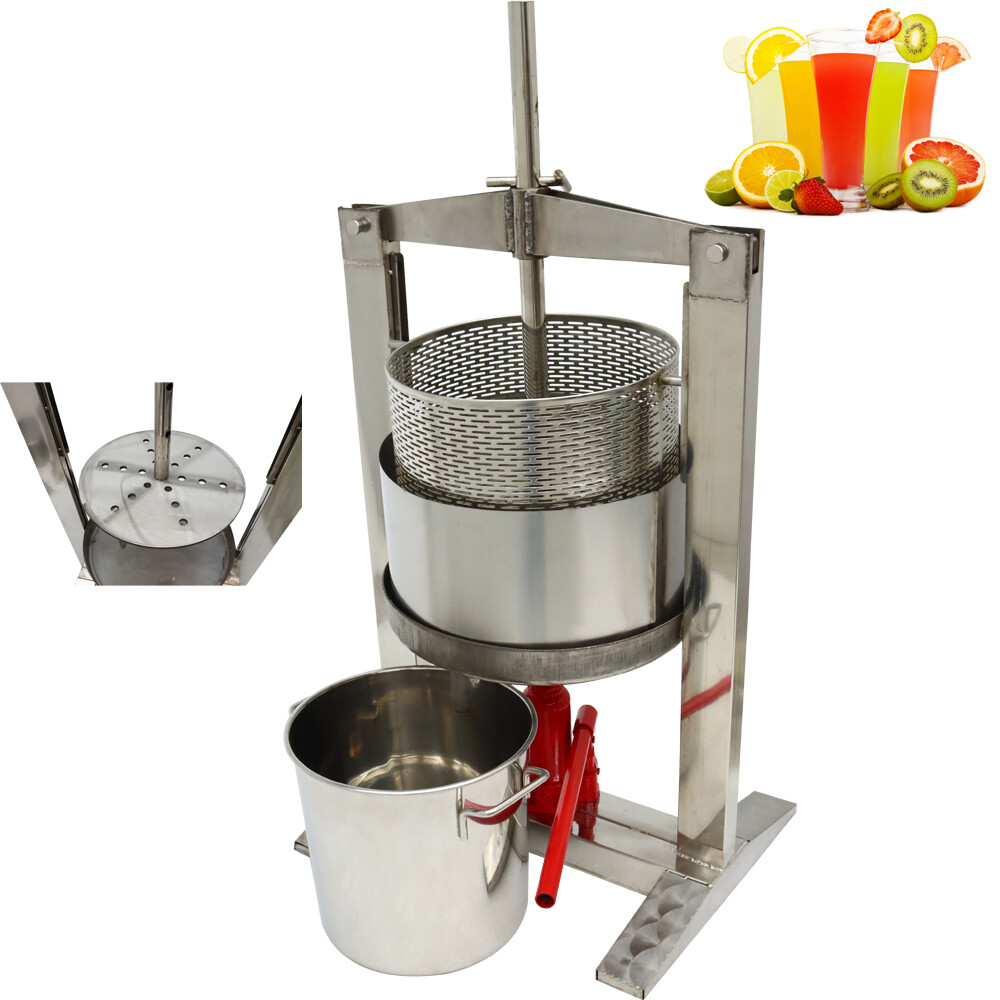 5.28 Gal Fruit Press Crusher Manual Fruit Juice Maker with Hydraulic Jack 3T