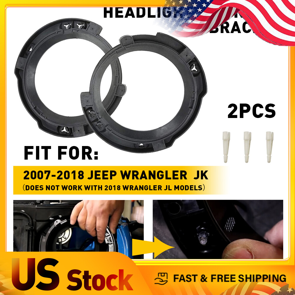 2x 7inch Mount Headlight Bracket Ring Base Bucket For Jeep 45125 Wrangler JK