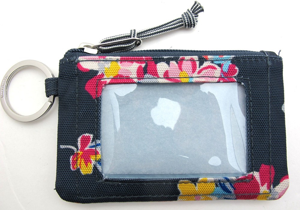 Vera Bradley Lighten Up Zip ID Case Keyring Coin Purse Holland Bouquet NWOT