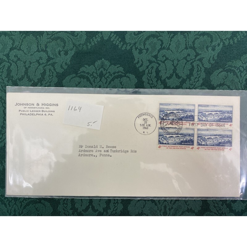 Collection of 22 Johnson & Higgins of PA cachet First Day covers on #10 envelope