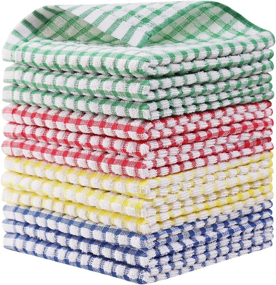 Egles 12 Packs Kitchen Dishcloths 12X12 Inches 100% Cotton Kitchen Dish Cloths f