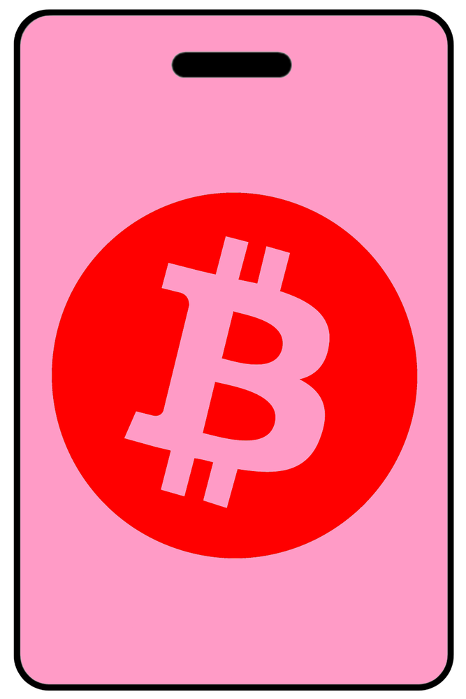 Pink Cryptocurrency Circle Red Logo Luggage/Bag Tag - Personalized-image
