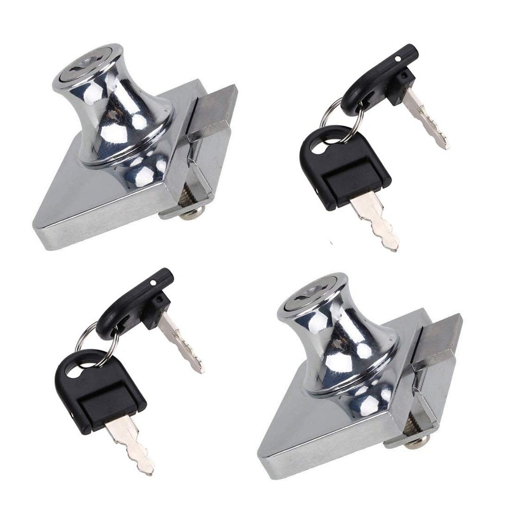 Luomorgo 2-Pack No-Drill Stainless Steel Glass Door Lock for Display Cases