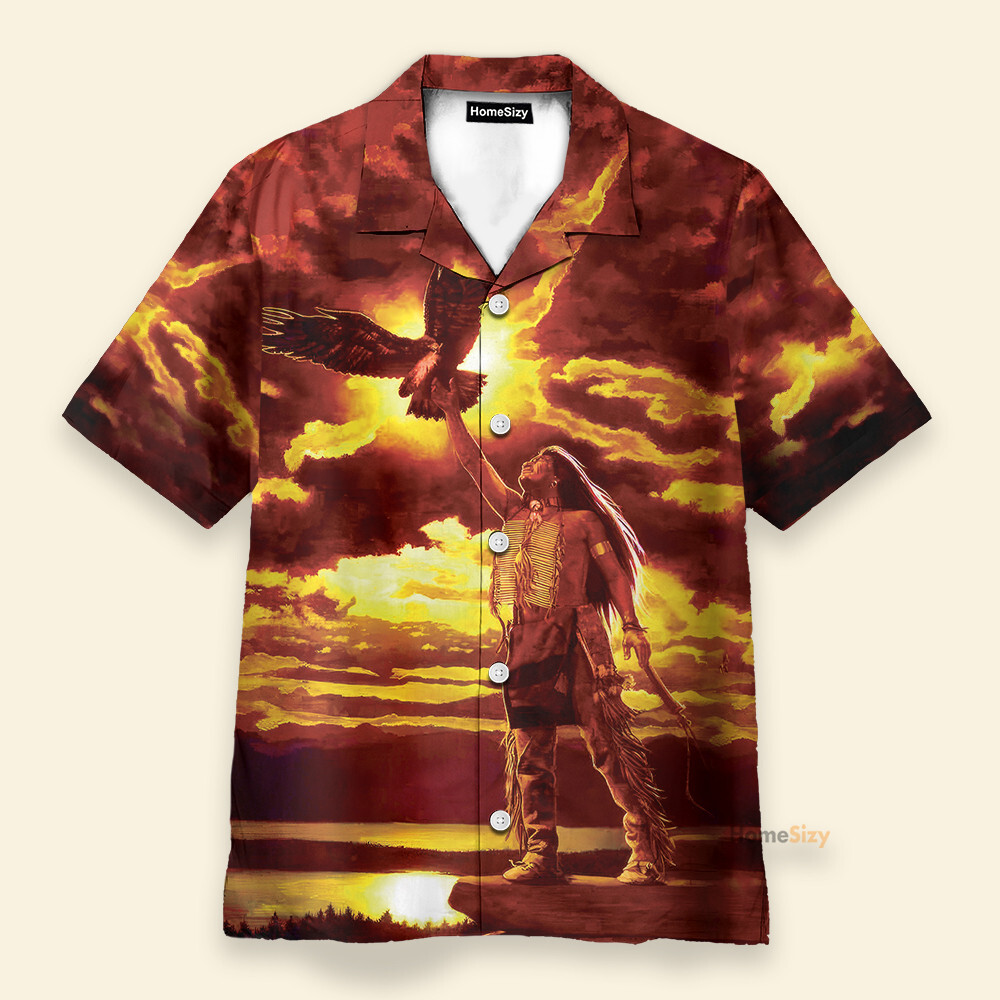 Native American Mens Buttons Up Shirts   Hawaiian Shirt