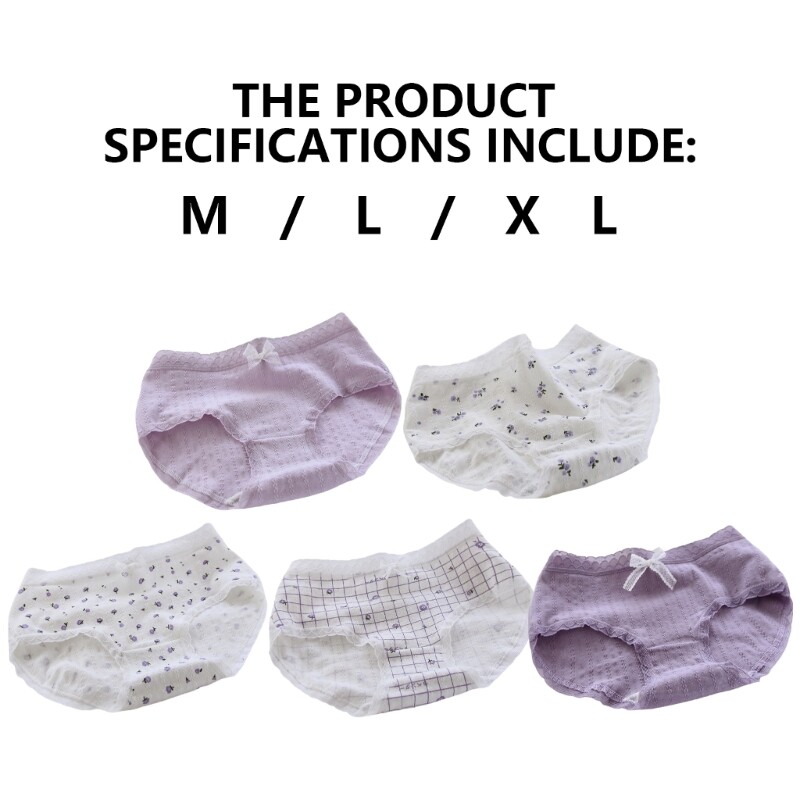 Cotton Panty Lace Panties for Women Briefs Undies Breathable Underwear