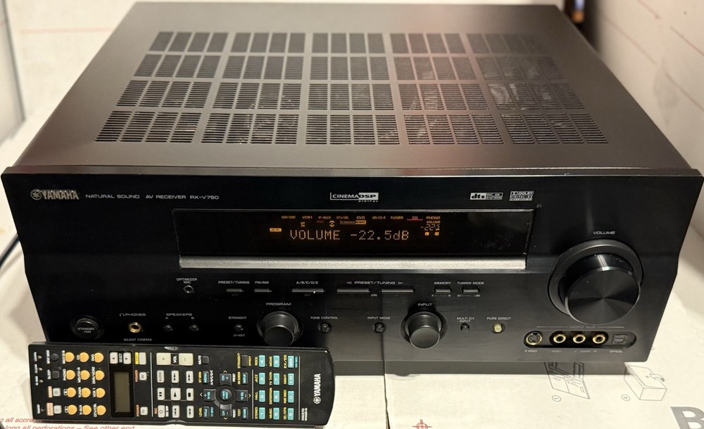 Vintage Yamaha RX-V750 7.1 HT Receiver with CD Phono VCR Tested Works Great