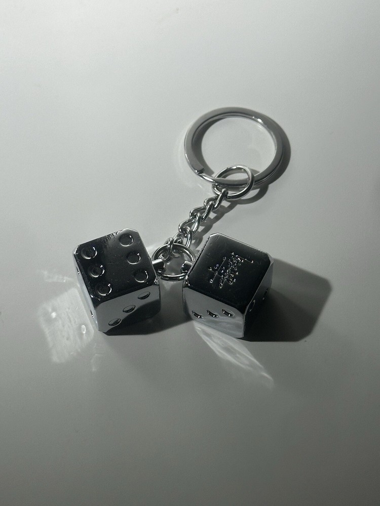 SILVER STUSSY DICE KEYCHAIN - *BRAND NEW*  ORIGINAL PACKAGING - READY TO SHIP ✅