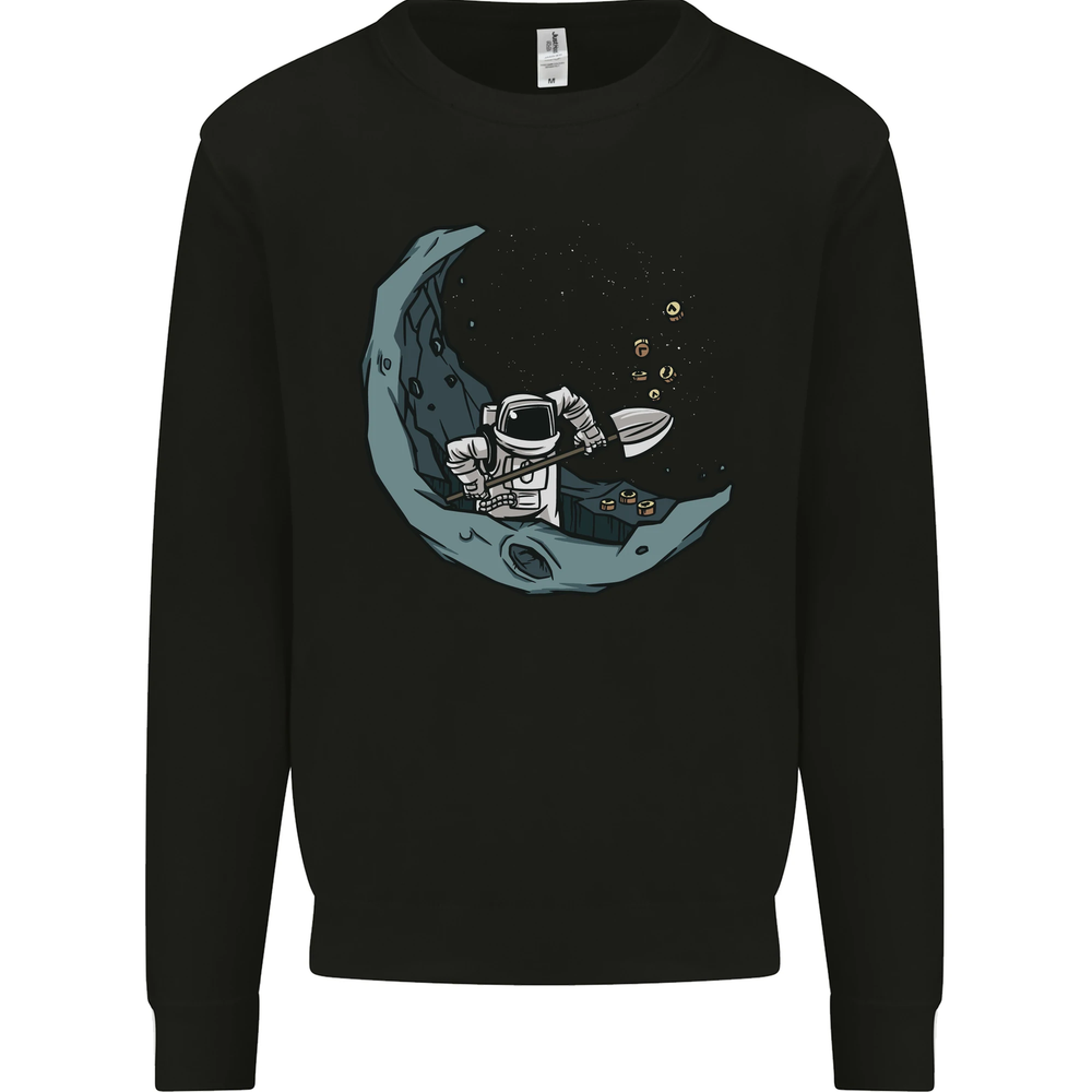 Cryptocurrency Mining the Moon Mens Sweatshirt Jumper-image