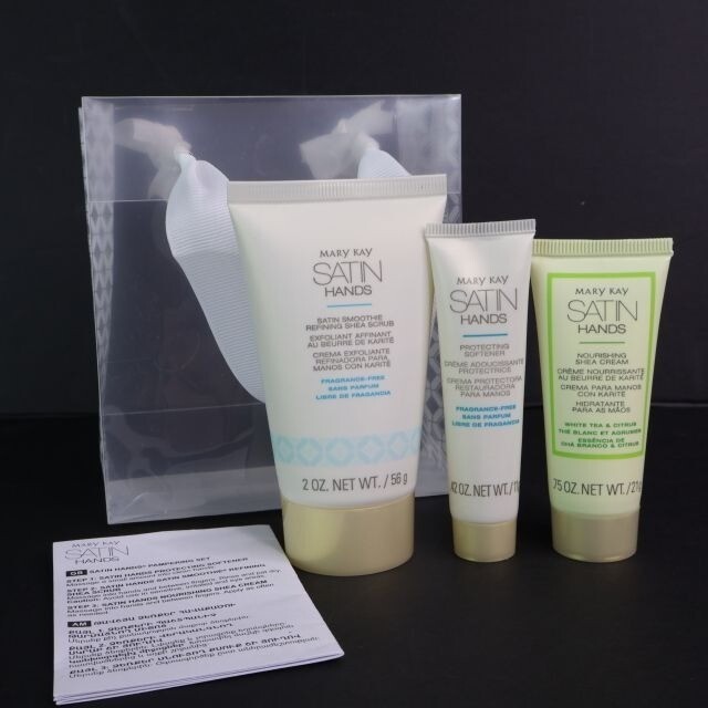 Mary Kay Satin Hands Cream Shea Scrub Softener Mini 3 Piece Set