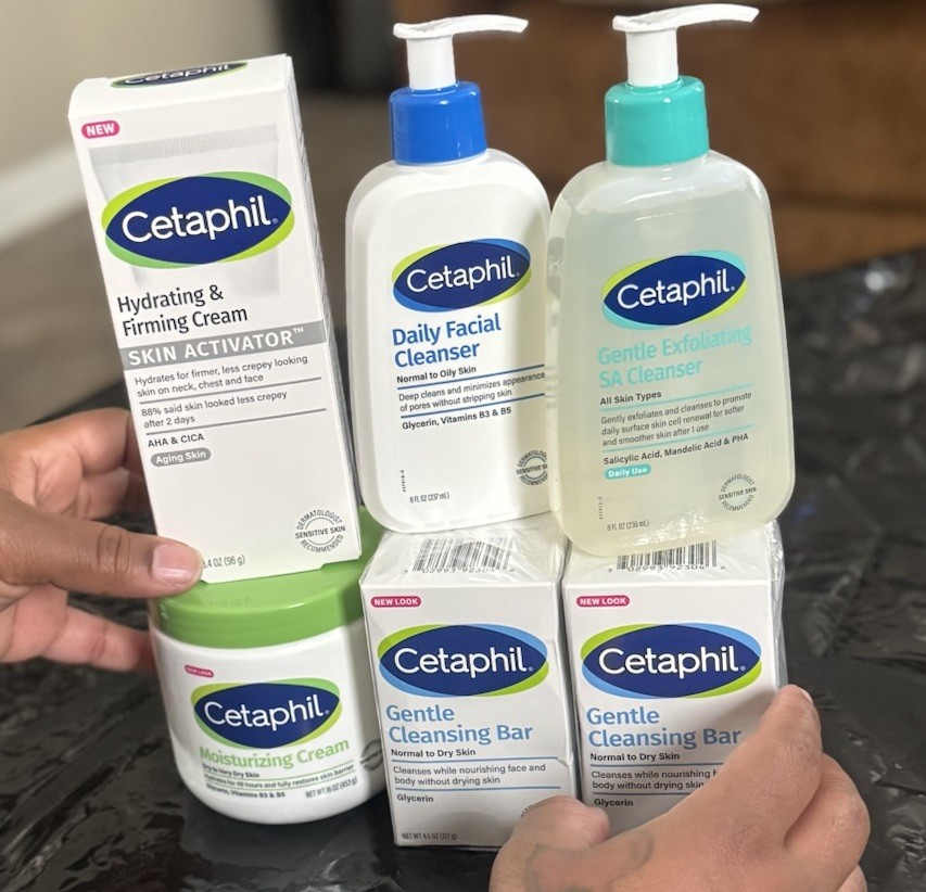 Cetaphil BUNDLE Daily Facial Cleanser 8oz x2/Gentle Foaming Cleanser 8oz