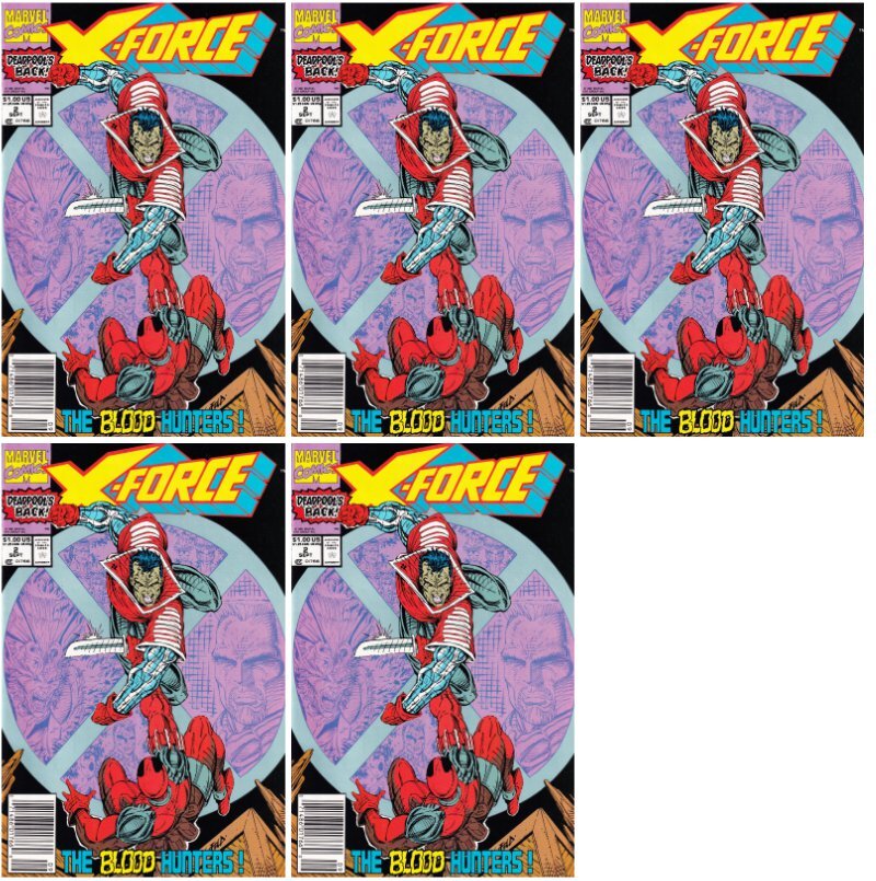 X-Force #2 Newsstand Cover Marvel Comics - 5 Comics
