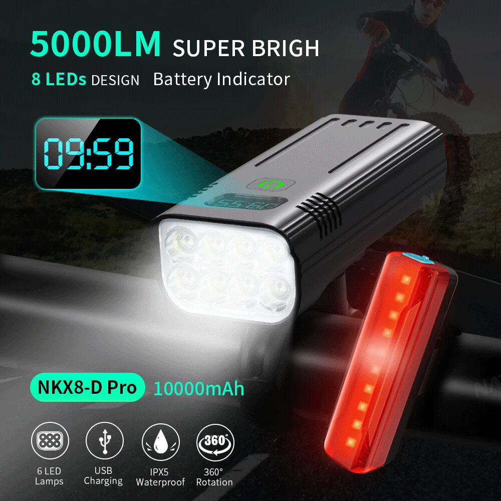 USB Rechargeable Bike Headlight - Bright Front Bicycle Light for Night Riding