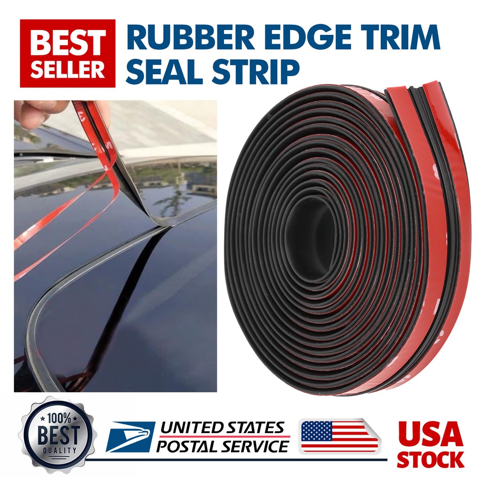 10ft T-Shape Rubber Car Van Door Seal Strip Hood Edge Weatherstrip Moulding Trim