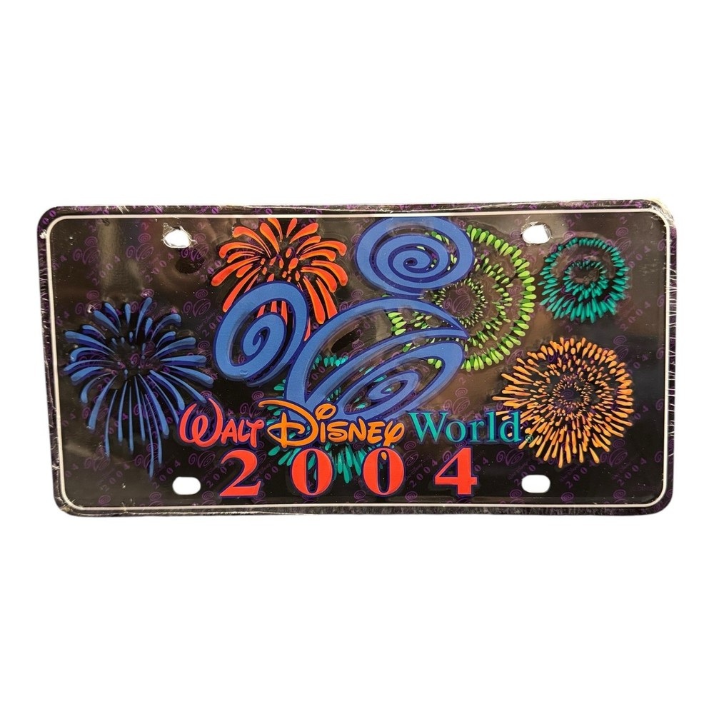Vintage 2004 Disney World Fireworks Souvenir License Plate Sealed