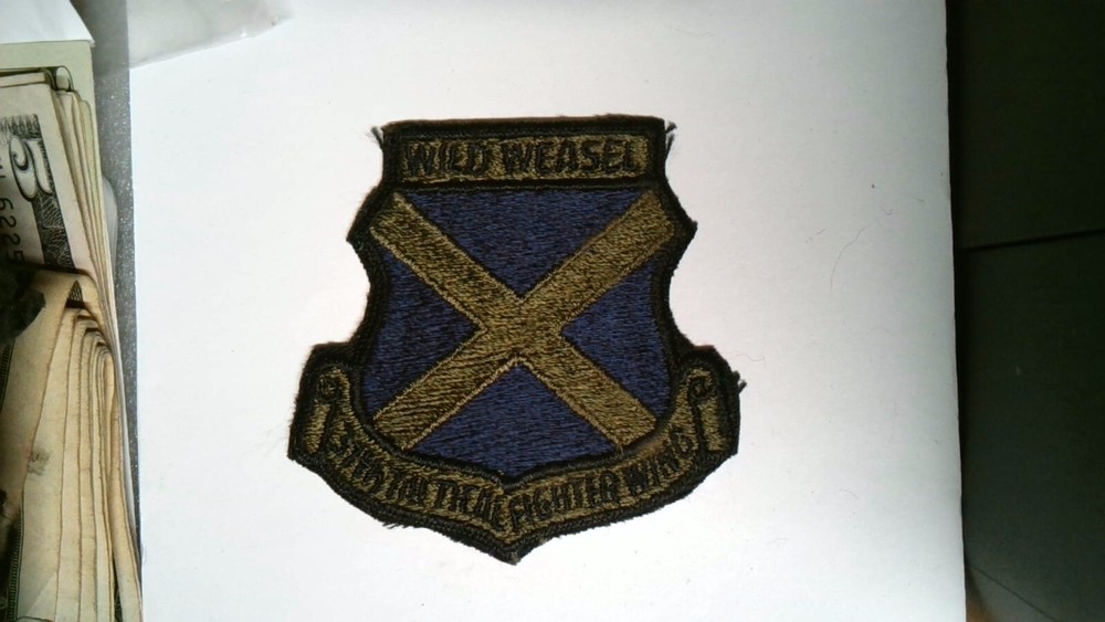 MILITARY PATCH VINTAGE US AIR FORCE 37TH TACTICAL FIGHTER WING WILD WEASEL