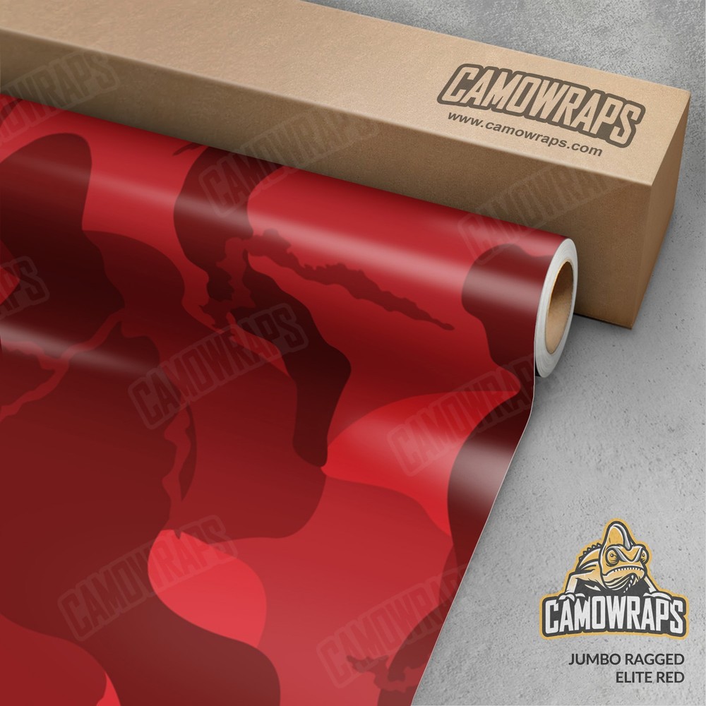 Jumbo Ragged Elite Red Camo Vinyl Wrap Durable Cast Decal Film