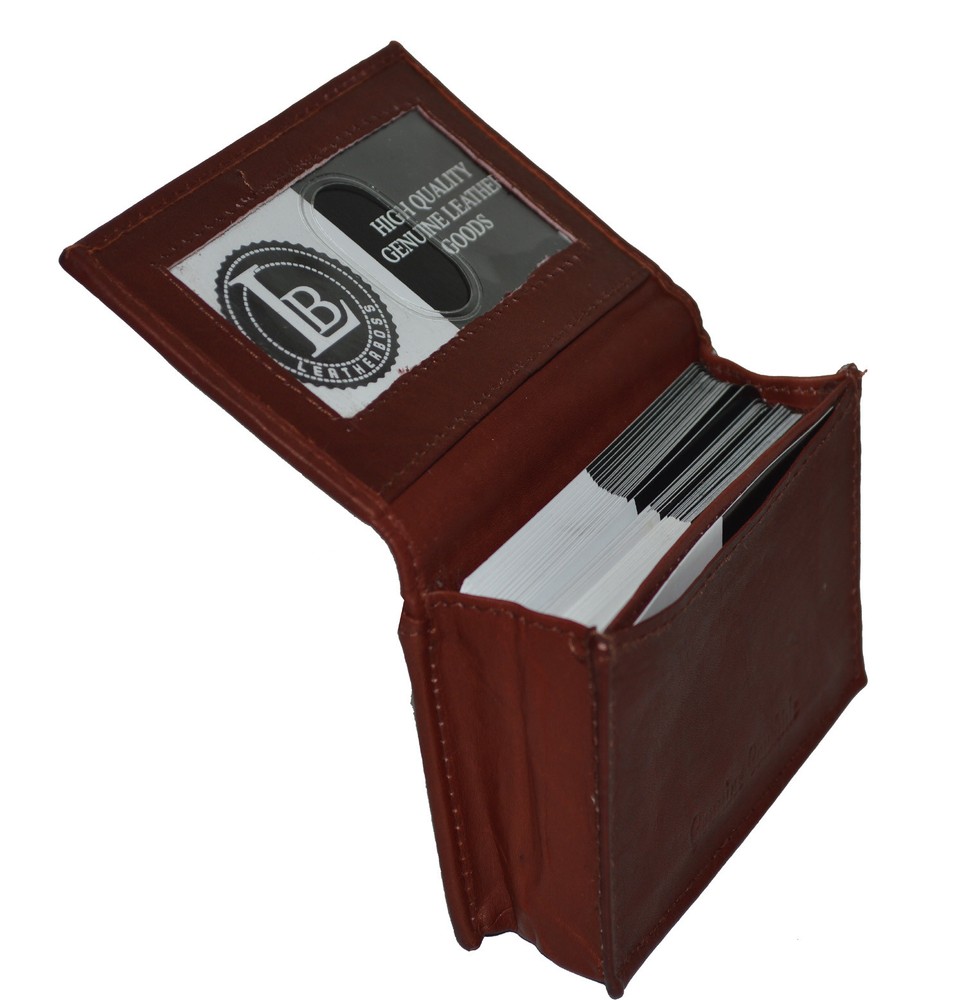 CREDIT CARD ID BUSINESS CARD MONEY HOLDER EXPANDABLE POCKET BROWN FREE SHIPPING-image