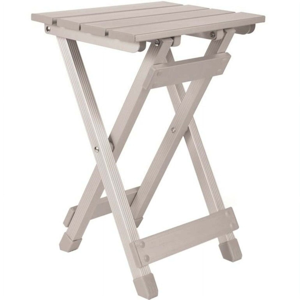 Compact Folding Side Table | 130lb Capacity | Lightweight Silver Aluminum
