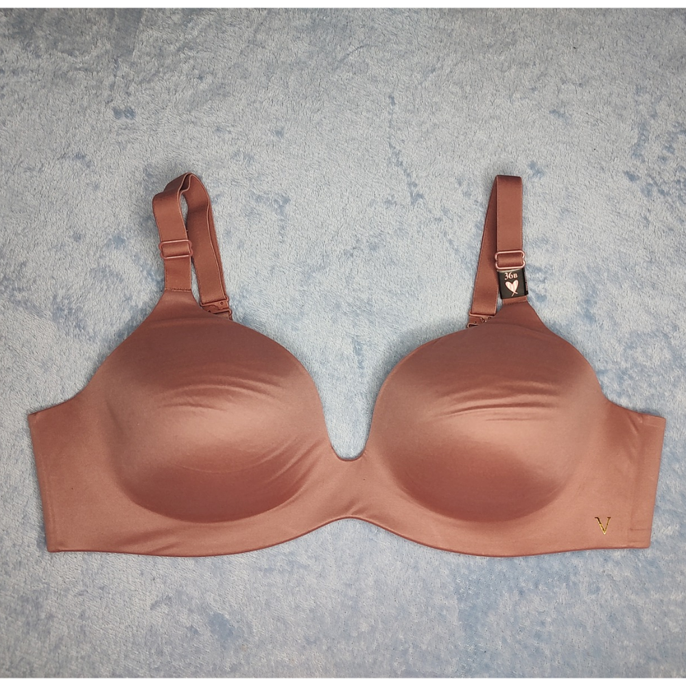 VICTORIAS SECRET Lightly Lined Semi Demi 36B Brown Bra NEW