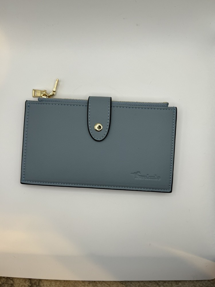 Travelambo Light Blue Credit Card and ID Travel Wallet 4x7 Double Design-image