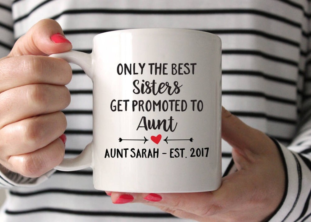 Personalized Aunt Mug Pregnancy Announcement Gift for New Aunts