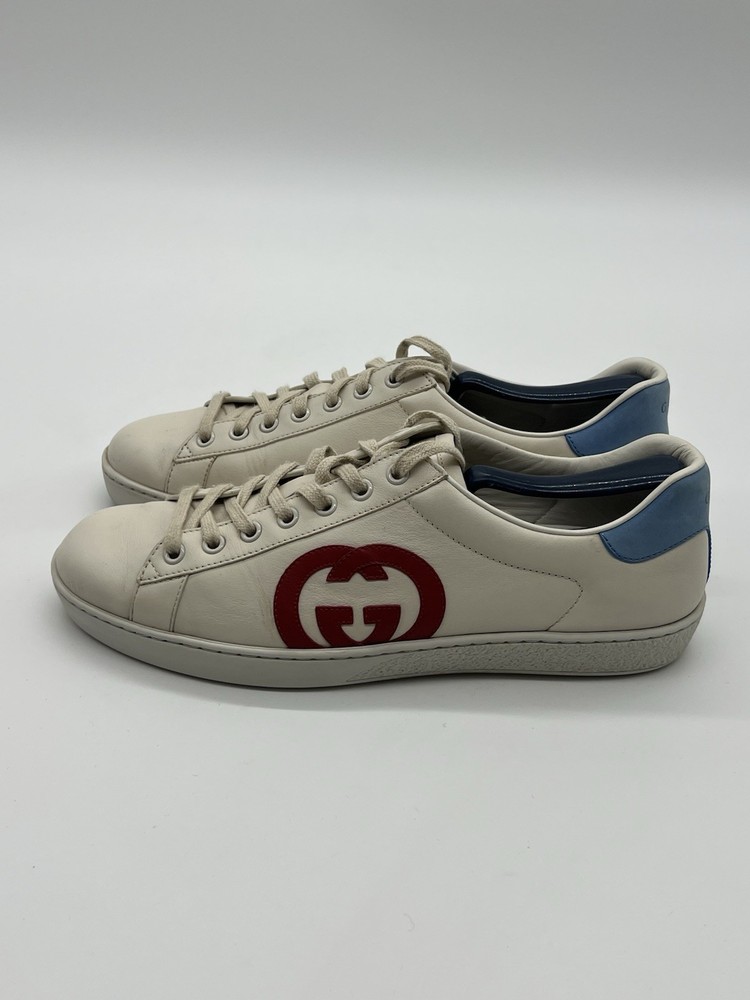 Gucci Ace Interlocking G Sneaker White Leather Men US6.5 Women US8