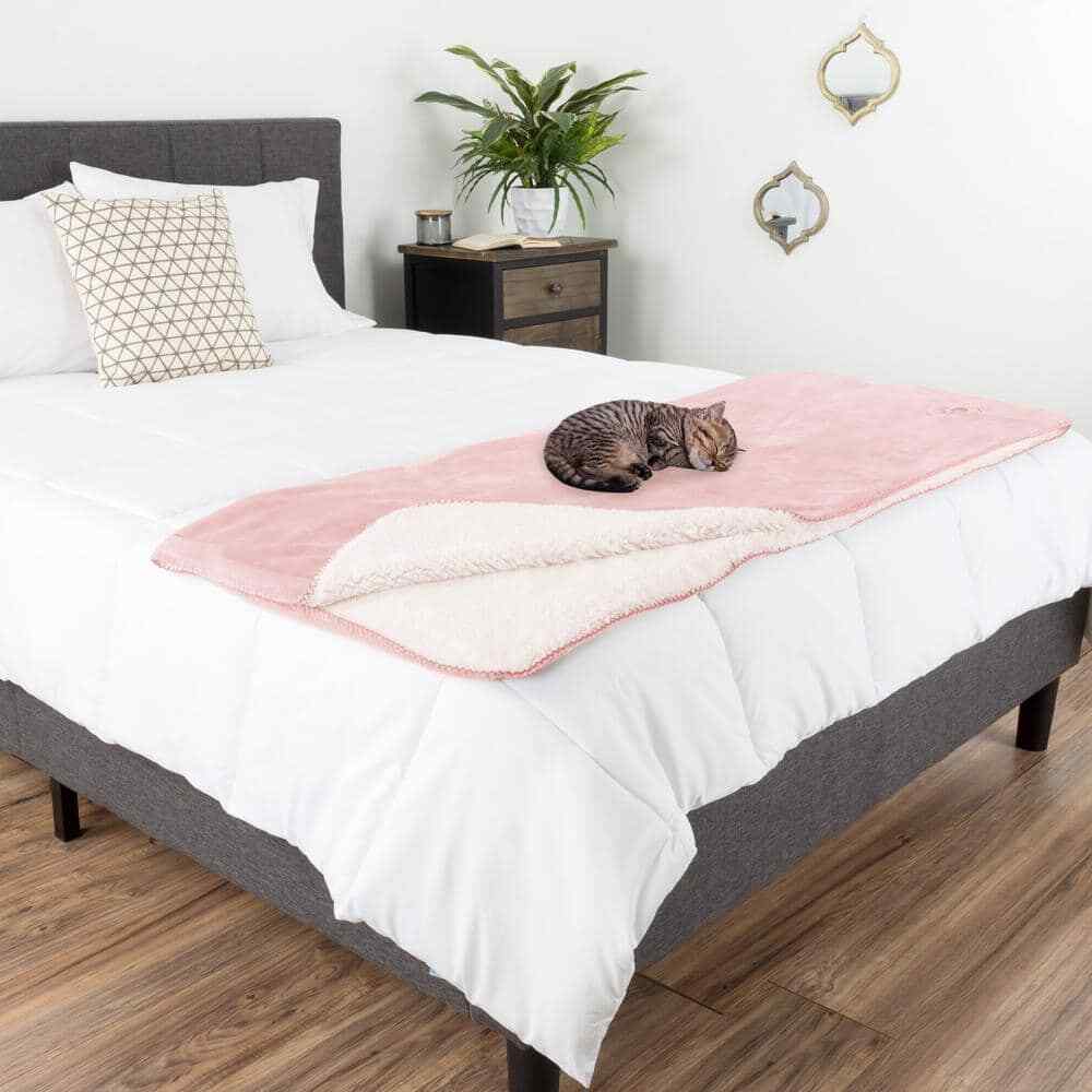 Pink Polyester Waterproof Throw