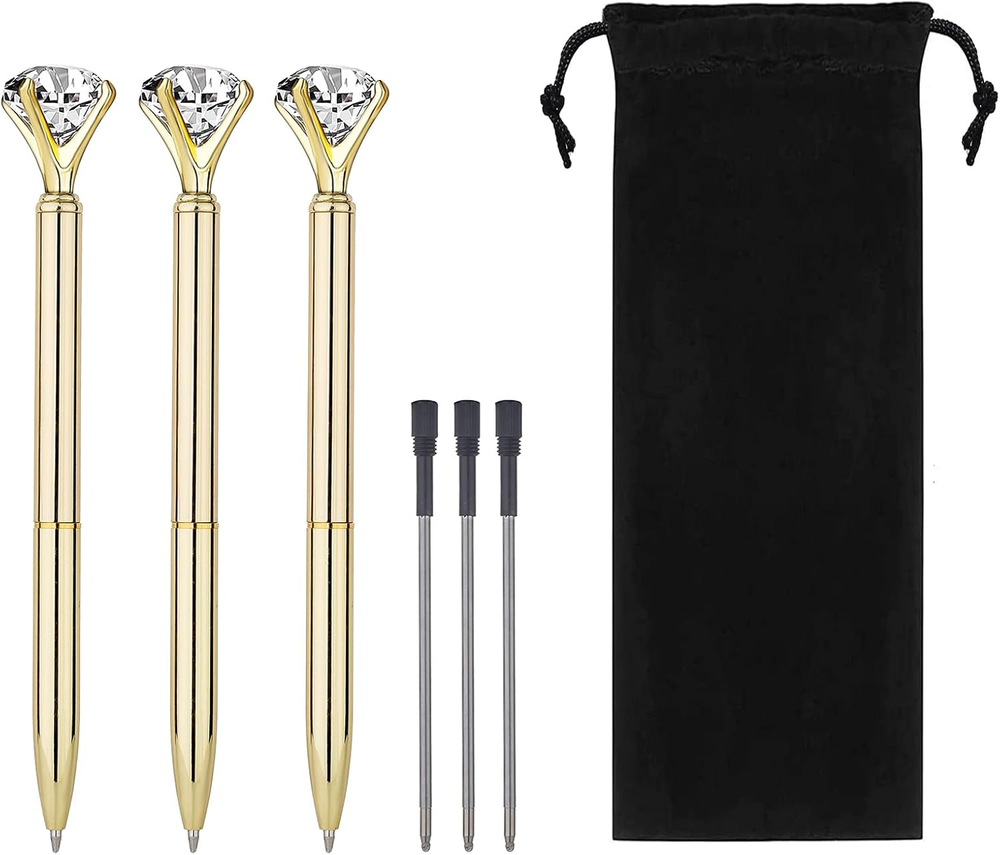 Bling Crystal Diamond Pen Metal Ballpoint Pens for Office School with Reffills S