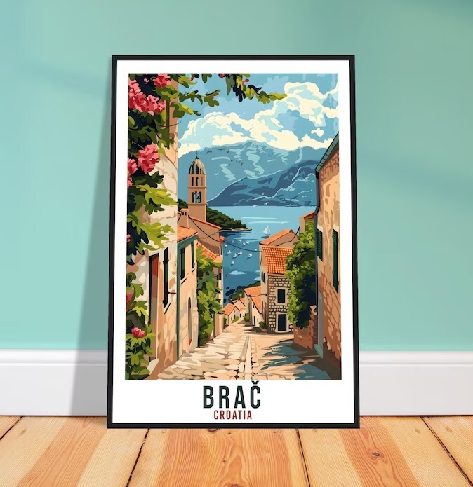 Brač Travel Print Croatia Wall Art Wall Hanging Home Décor