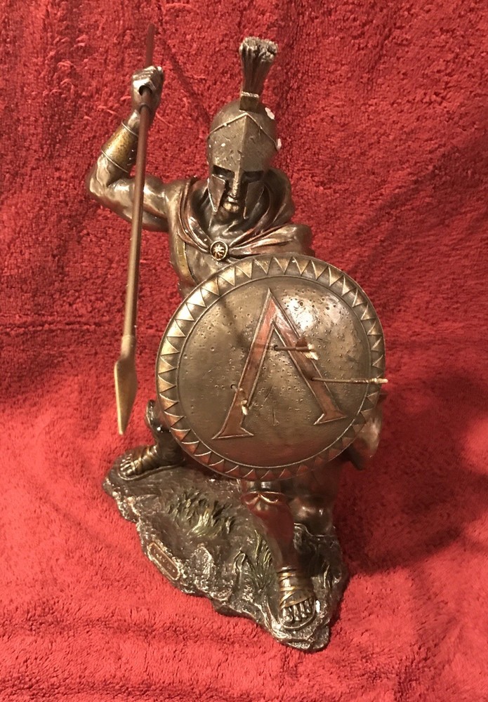 LEONIDAS Greek Spartan King Warrior Statue Sculpture Figure Bronze Finish 12.5in