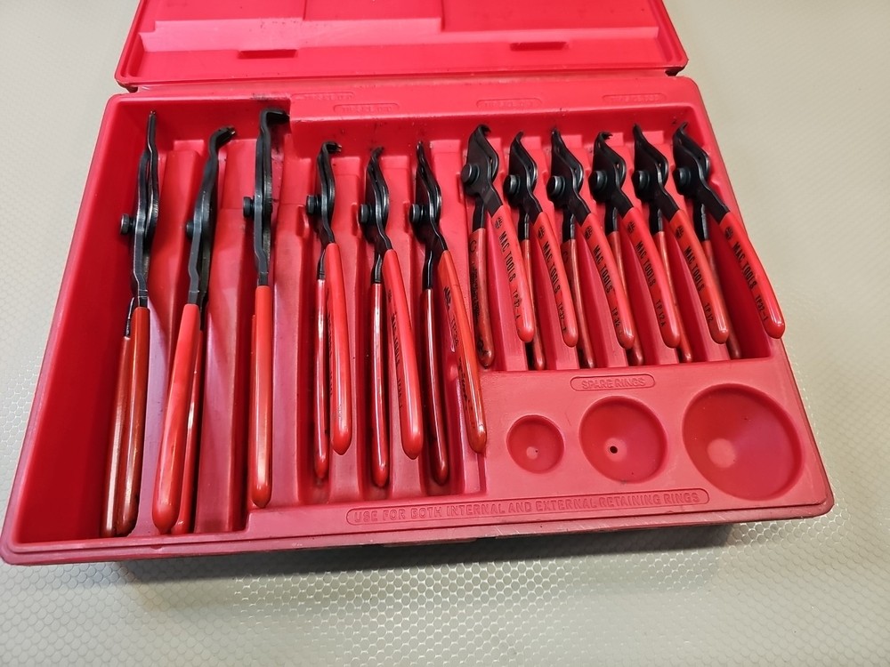 Mac Tools Bluepoint PK-250 12 piece convertible snap ring plier set GREAT Cond