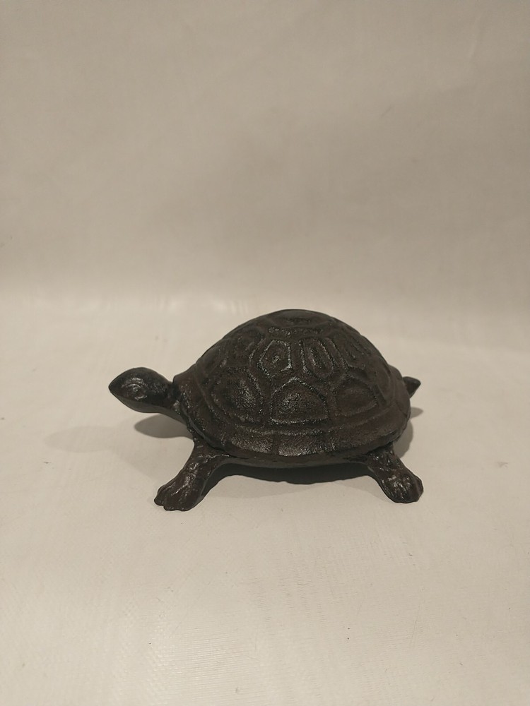 Cast Iron Turtle Key Hider Indoor Outdoor Statue Spare Key Holder Antique 3