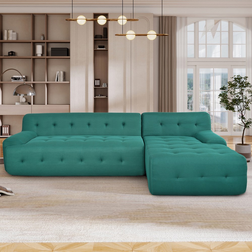 Modern L-Shaped Modular Sofa Set – 2-Piece Minimalist Design for Large Spaces