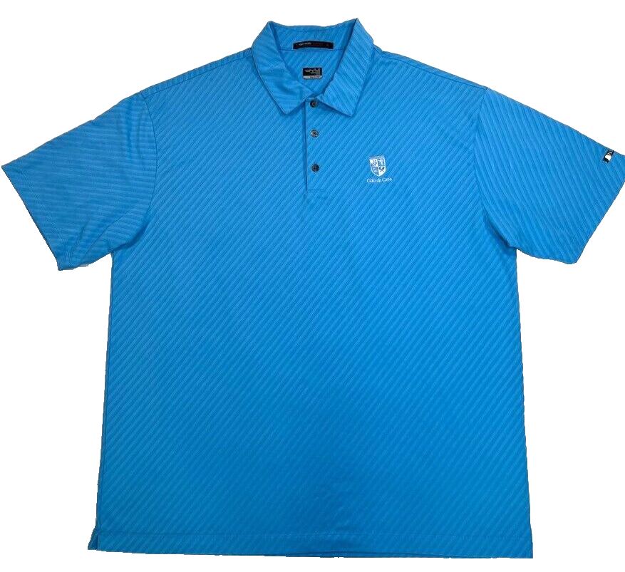 Tiger Woods Nike Polo Blue TW Collection Coto de Caza Fit Dry Golf Shirt Mens XL