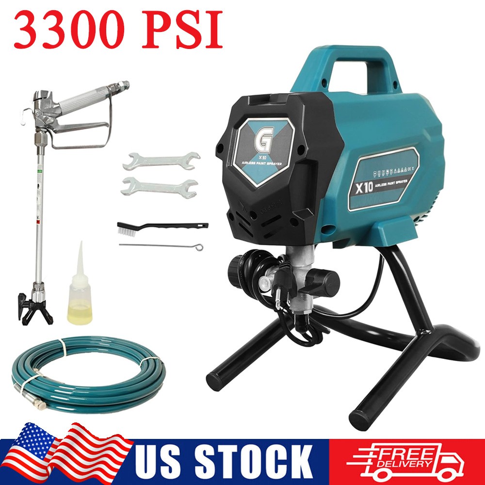 3300 PSI 750W Electric Airless Paint Sprayer 0.32 GPM High Power Tool